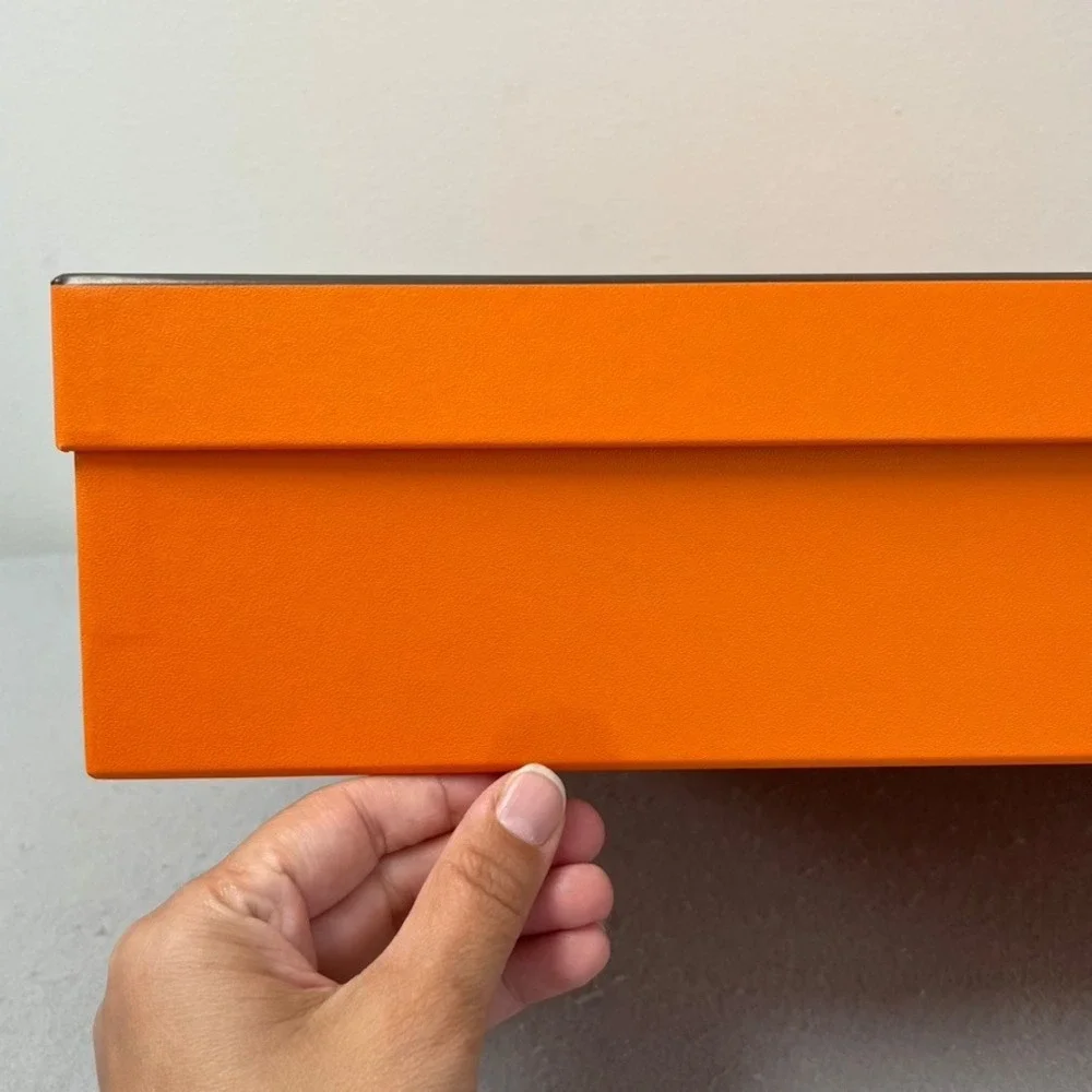 Hermes Empty Storage Box Orange Magnetic Ribbon Tissue Paper 17.75x14.75x4